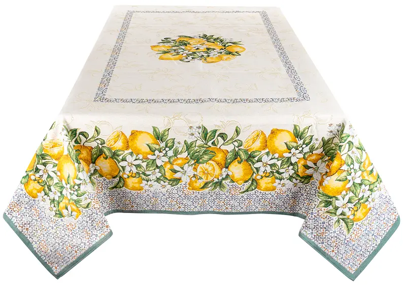 Скатертина Lefard Home Textile Sorrento гобеленова 180x140 см бежево-жовта (732-252) - фото 2