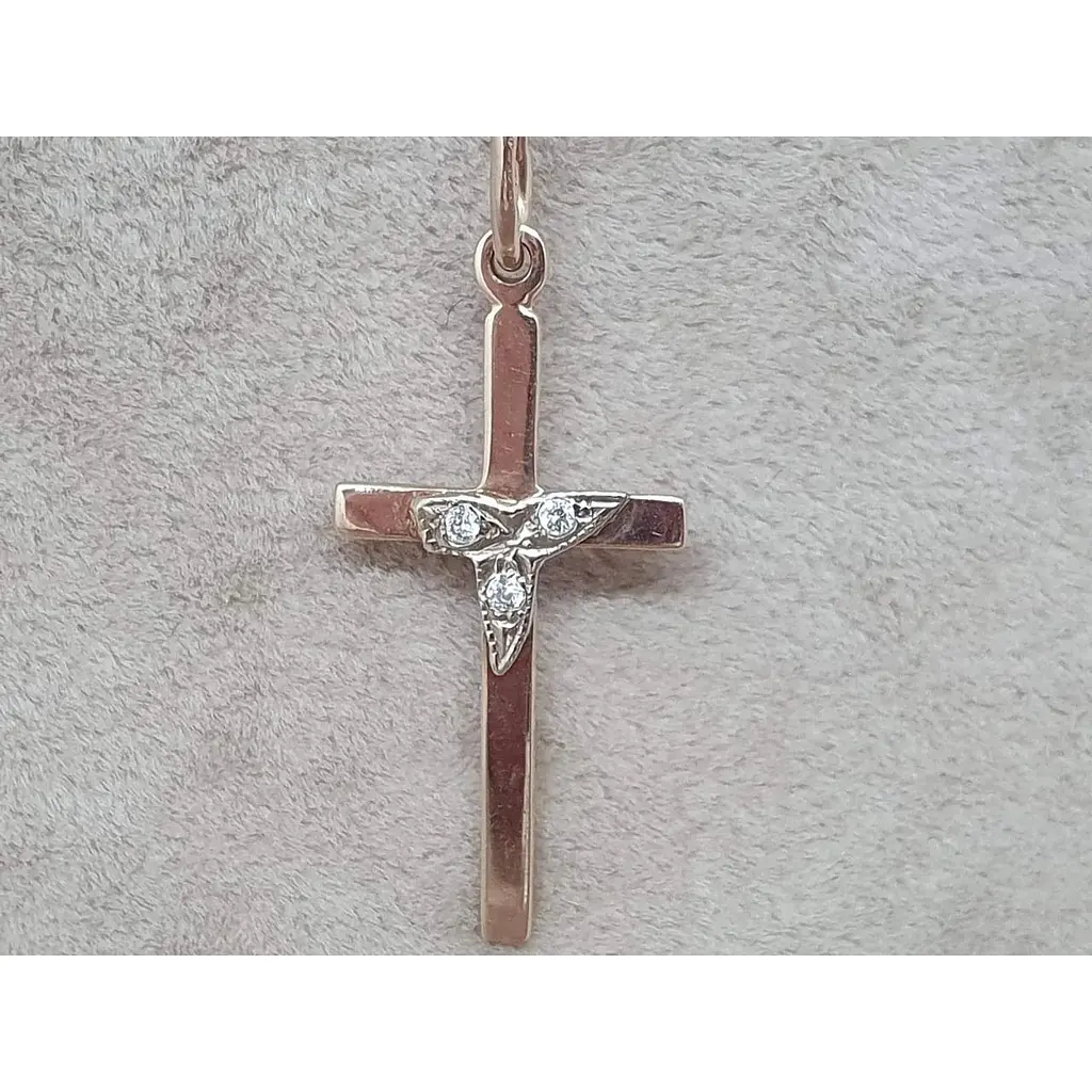 Золотой крестик Гаразд с бриллиантами. 304053 - фото 2