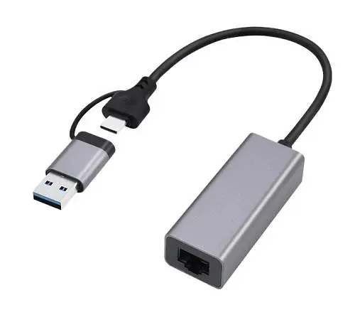 Мережевий адаптер USB 3.1 / Type-C - Ethernet, 10/1000 Мбіт/с, Grey Cablexpert teh0024068