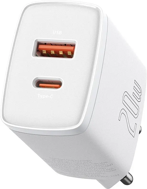 Зарядний пристрій Baseus Compact Quick Charger U+C 20W EU white (CCXJ-B02) - фото 2