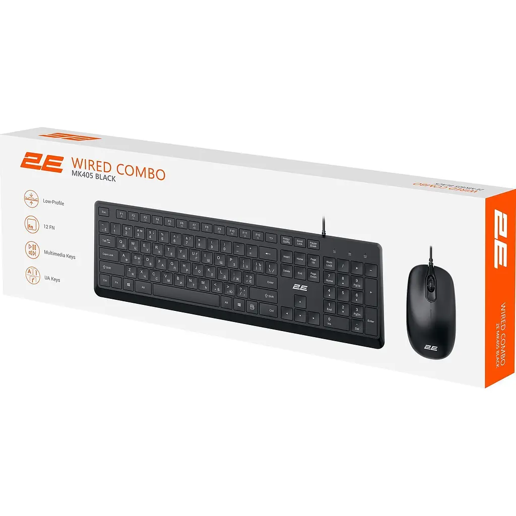 Комплект [клавіатура + миша] 2E MK405 USB UA Black [2E-MK405UBK_UA] [150975] - фото 7