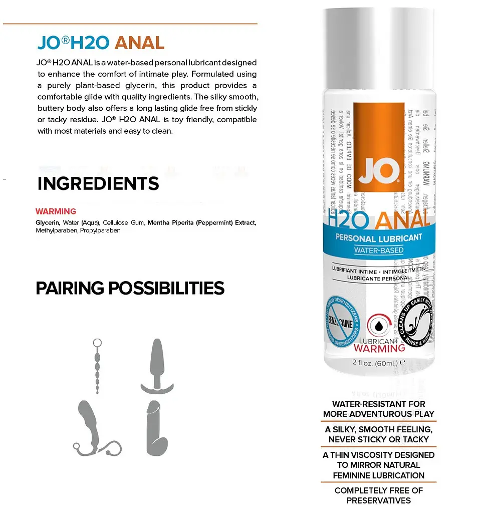 Анальний лубрикант System JO ANAL H2O - WARMING , 60 мл System JO SO1457 88195 - фото 6