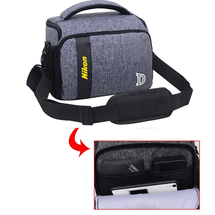 Сумка до фотоапарата Nikon D + дощовик Сірий із чорним (IBF058SB1) - фото 7