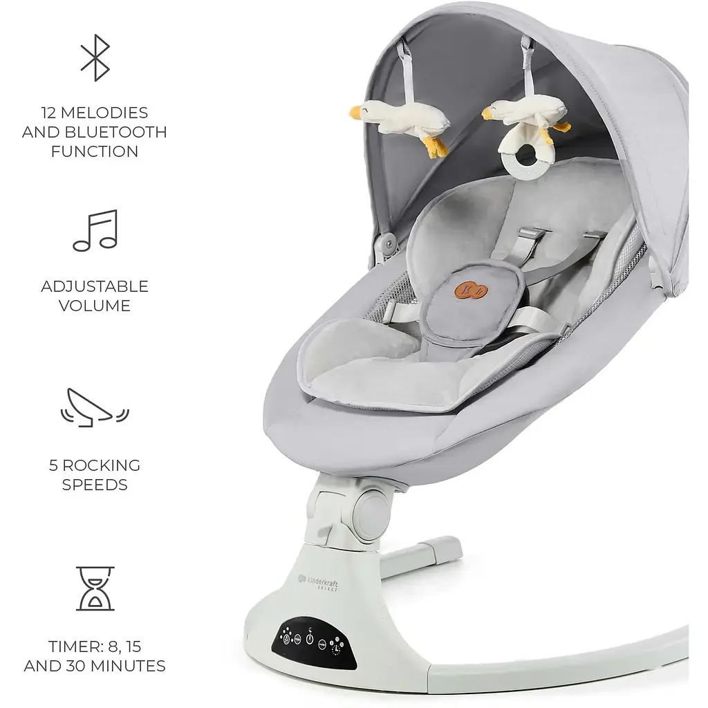Кресло-качели Kinderkraft Tulsy Gray (KBTULS00GRY0000) - фото 4