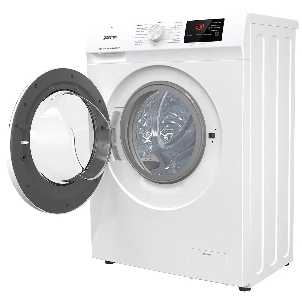 Пральна машина Gorenje з фронтальним завантаженням WHE60SFS, 6кг, 1000, A+++, Пар, глибина 46см, Дисплей, Білий (WHE60SFS) - фото 6