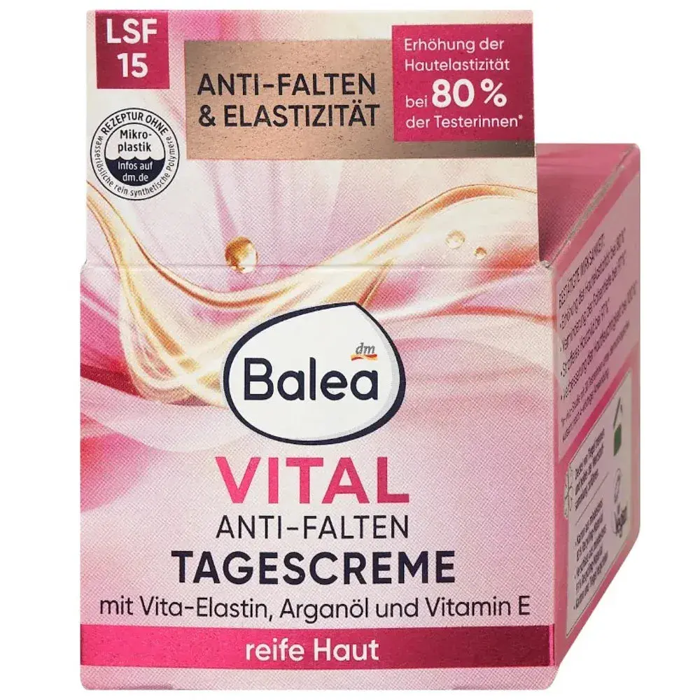 Денний антивiковий крем Balea Vital Anti-Falten SPF 15 для зрiлої шкiри, 50 мл