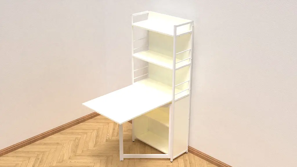 Стіл книжка з етажеркою Практик 2 Ferrum-decor 1555x640x990 Білий метал ДСП Біле 16 мм (FRD-104632) - фото 4