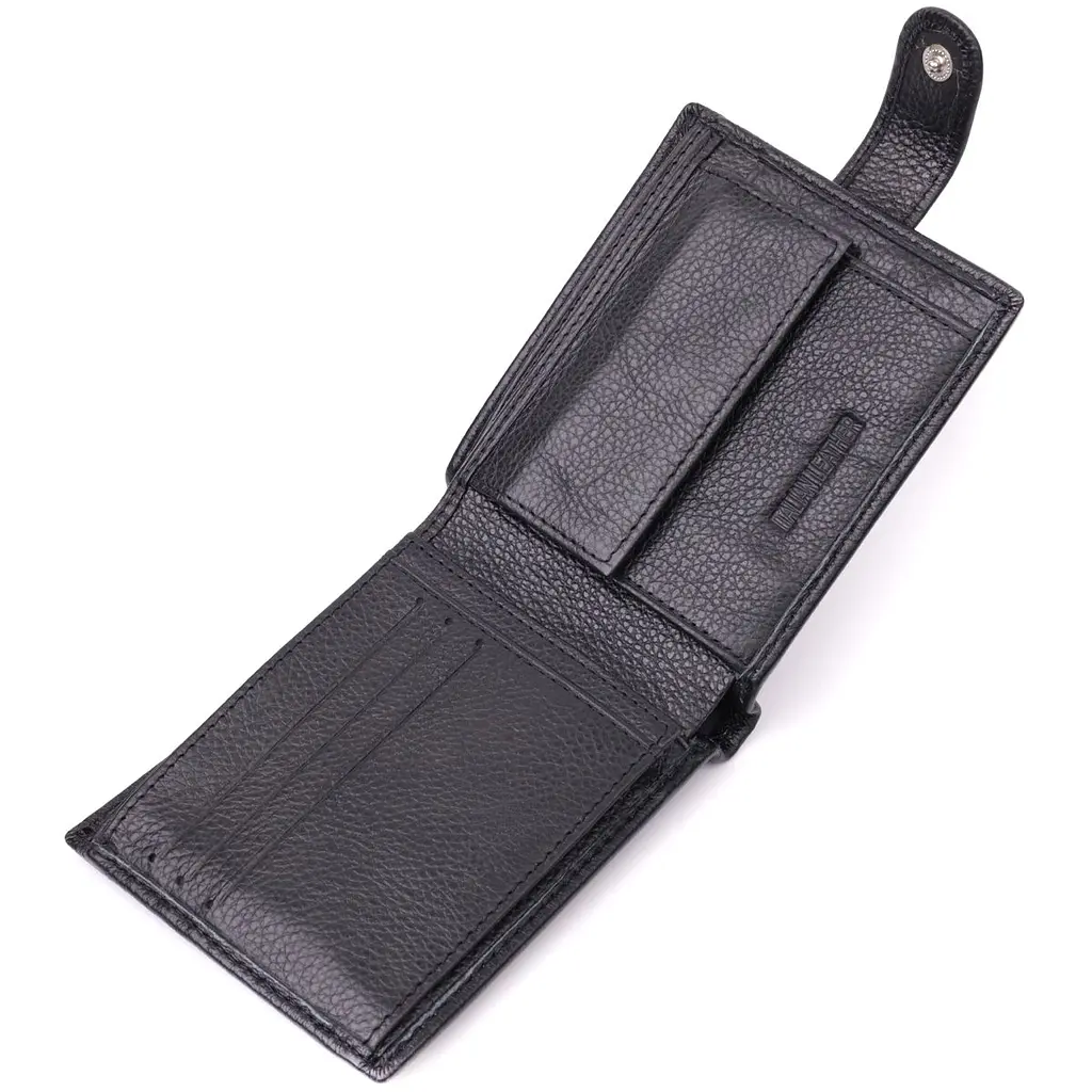 Горизонтальне чоловіче портмоне з натуральної шкіри ST Leather 22487 чорний - фото 10