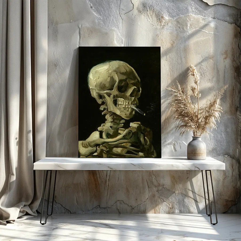 Інтер'єрна картина Череп з цигаркою, Вінсент ван Гог, Vincent van Gogh, Skull of a Skeleton, інтер'єрний декор, 60×45 см (id6653) - фото 2