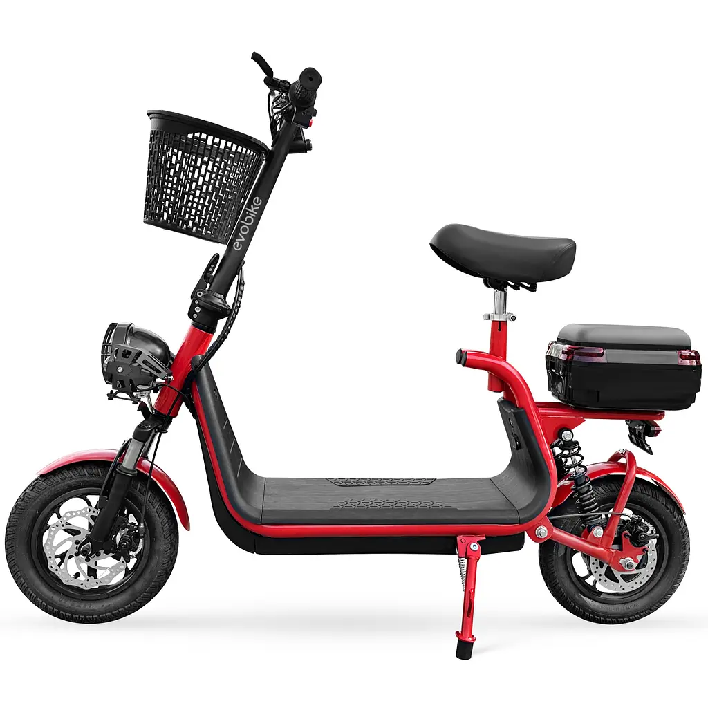 Электросамокат EVOBIKE Zen U12 MAX 2025 года красный | электросамокат с тремя фарами, корзинкой и багажником - фото 12