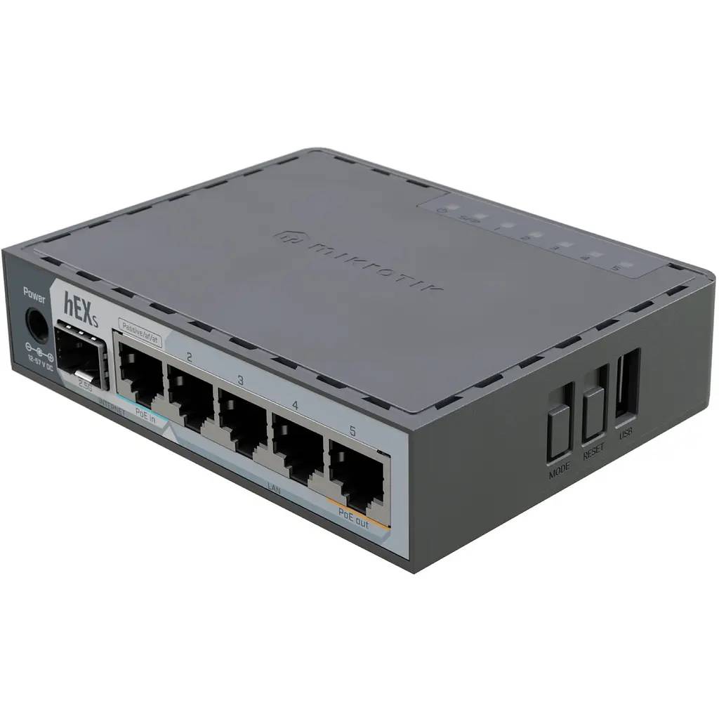 Маршрутизатор Mikrotik hEX S 2025 (E60iUGS), 5x10/100/1000, SFP ports, USB - фото 2