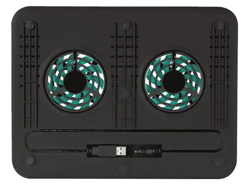 Підставка для ноутбука до 16" Trust Cyclone, Black, 2x8 см вентилятори, 8 рівня підйому та нахилу, 230х300х15 мм, 531 г (17866) - фото 2