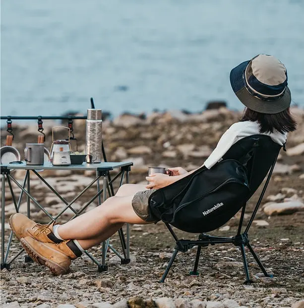 Крісло складане Naturehike Clamshell 001 Triangle Folding Moon Chair Чорний - фото 5