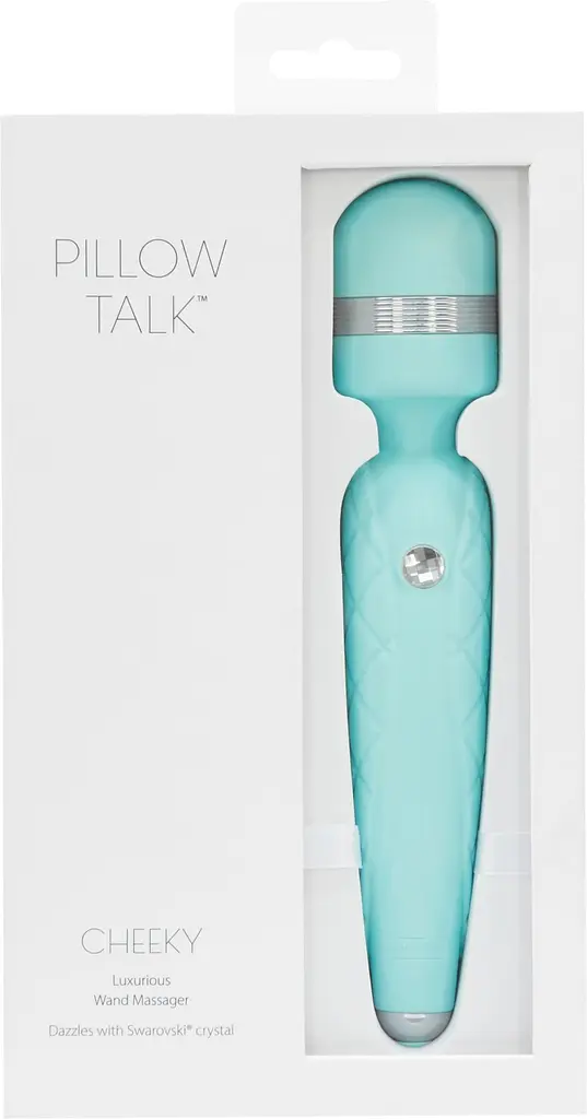 Розкішний вібромасажер PILLOW TALK - Cheeky Teal з кристалом Swarovski, плавне підвищення потужності - фото 7