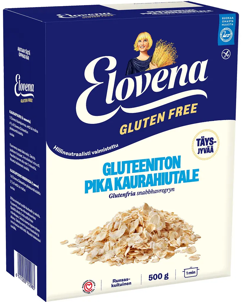 Вівсяні пластівці Elovena Gluteeniton Pika Kaurahiutale Gluten Free Експрес 1 хв 500 г