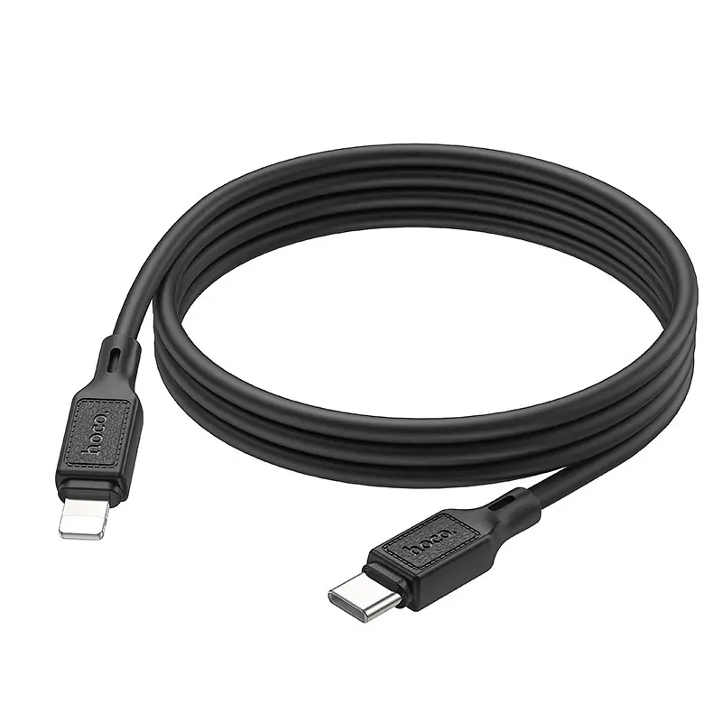 Дата кабель Hoco X90 Cool silicone Type-C to Lightning 20W (1m) Black - фото 5