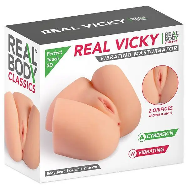 Мастурбатор-півторс Real Body Real Vicky з вібрацією - фото 4