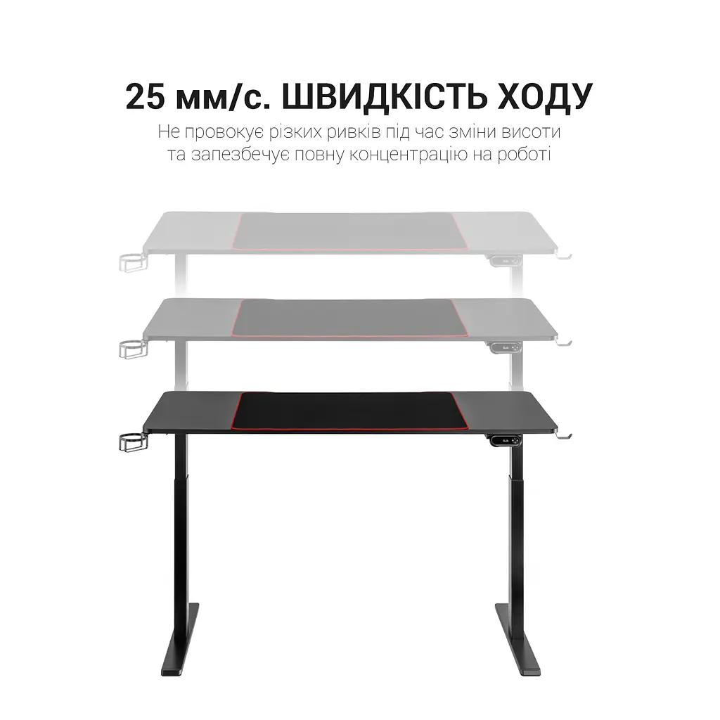 Компьютерный стол OfficePro с электрорегулировкой высоты черный (ODE514) - фото 10