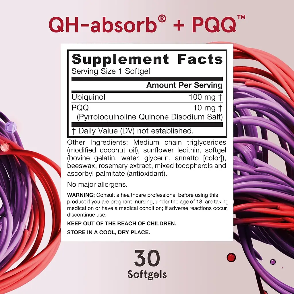 Убіхінол і Пірролохінолінхінон Jarrow Formulas QH-absorb + PQQ 30 капсул - фото 7