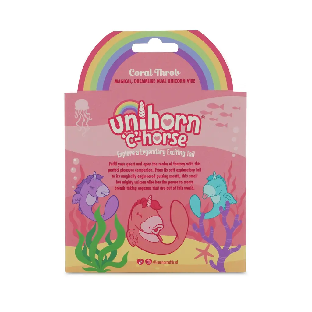 Вібратор-єдиноріжка Unihorn - C Horse - Coral Throb, вагінально-кліторальна стимуляція, 2 мотори по 10 режимів - фото 8
