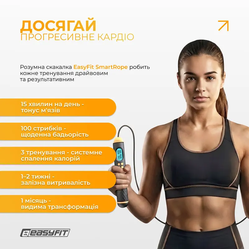 Розумна скакалка EasyFit SmartRope 3 м з утяжнювачами (бездротова) - фото 8