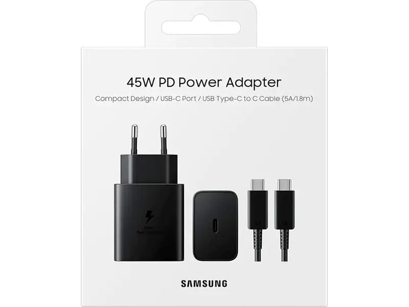Мережевий зарядний пристрій Samsung EP-T4511 45 W Type-C to Type-C cable Black (EP-T4511XBEGEU) - фото 5