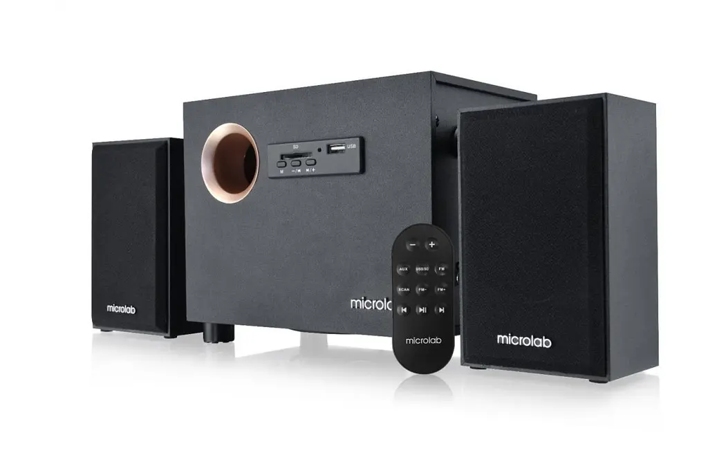 Акустична система 2.1 Microlab M-105R, 10Вт (ДУ, FM), чорна (M-105R) - фото 2