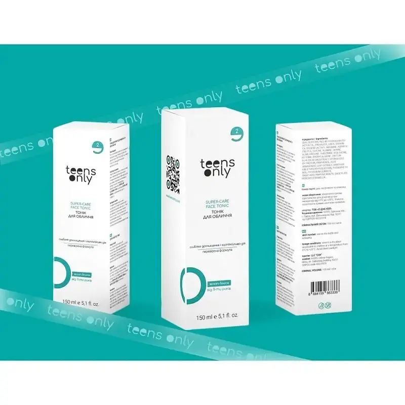 Тонік для обличчя Teens Only Soon Teens Super-Cleansing Face Tonic 11+ для комбінованої шкіри з проявами висипань 150 мл (4820278290059) - фото 3