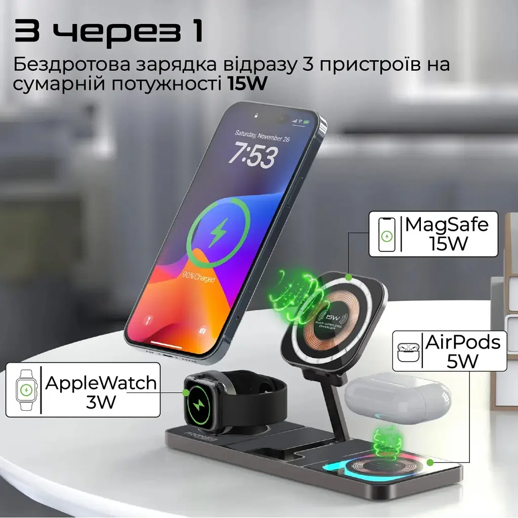 Зарядний пристрій Promate auraslate-trio - фото 4