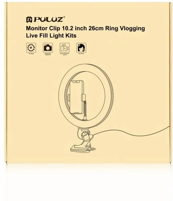 Кільцева USB LED лампа Puluz PKT3126B 10.2" + затискач - фото 2