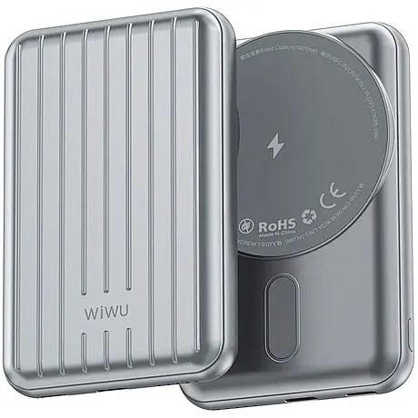 Зовнішній акумулятор WiWU Trunk Series Magnetic PP02 Wireless Charger 5000mAh 20W Silver [104341] - фото 3