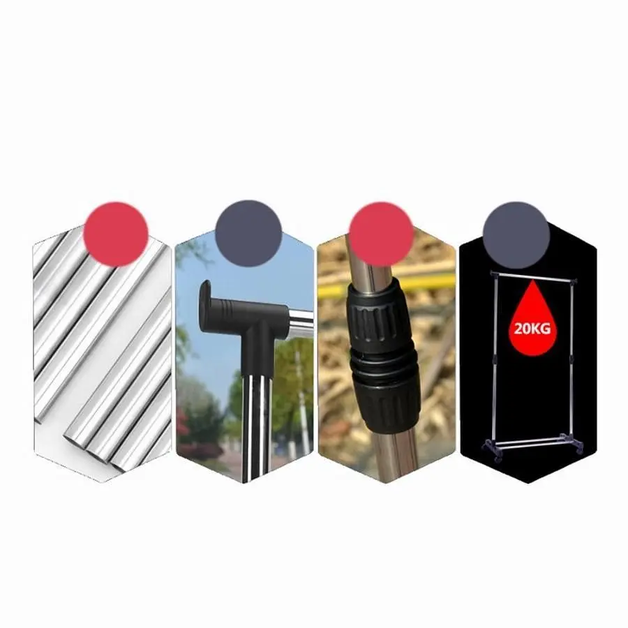 Вішалка-стійка XPRO з полицями для взуття подвійна телескопічна 80х36х160 см срібляста (43726-_524) - фото 5