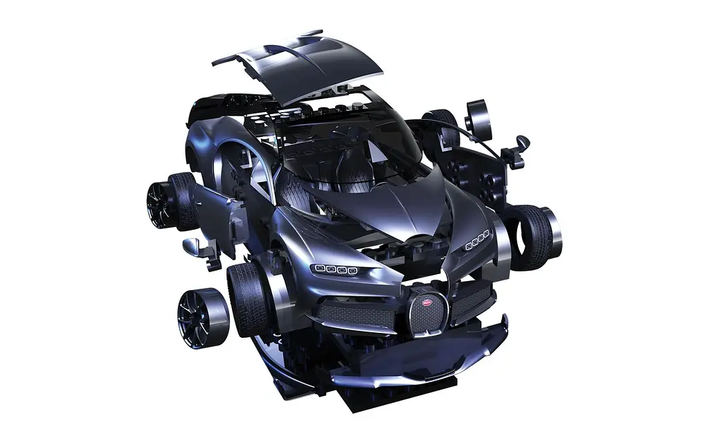 Конструктор детский автомобиль Bugatti Chiron - Black Airfix QUICKBUILD J6025 - фото 2