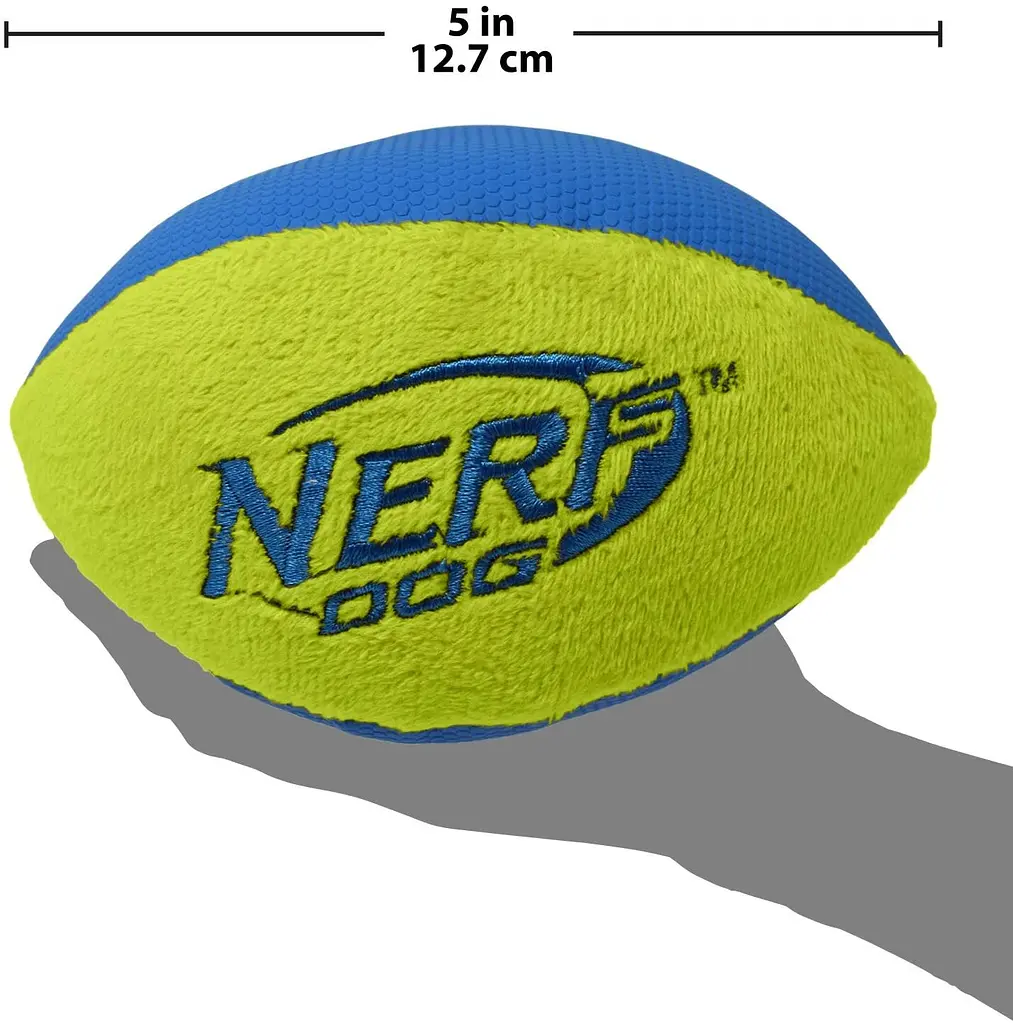 М'який футбольний м'яч для собак Nerf Dog Trackshot з інтерактивною пищалкою і хрустом - фото 5