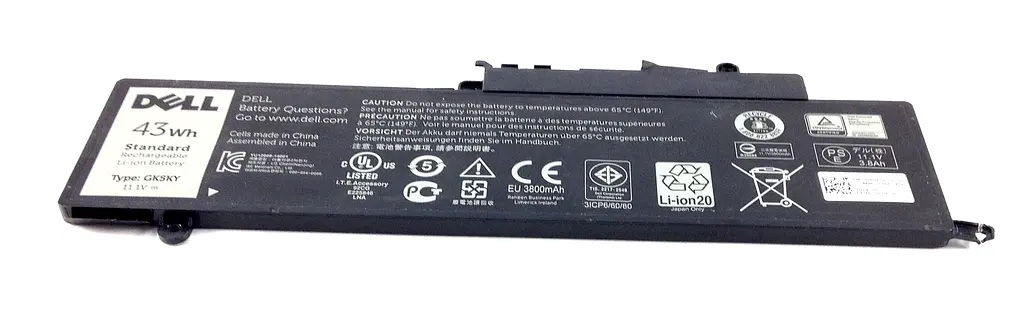 Акумулятор для ноутбука Dell Inspiron 11-3147 GK5KY, 43Wh (3950 mAh), 3cell, 11.1V, Li-ion, чорний - фото 2