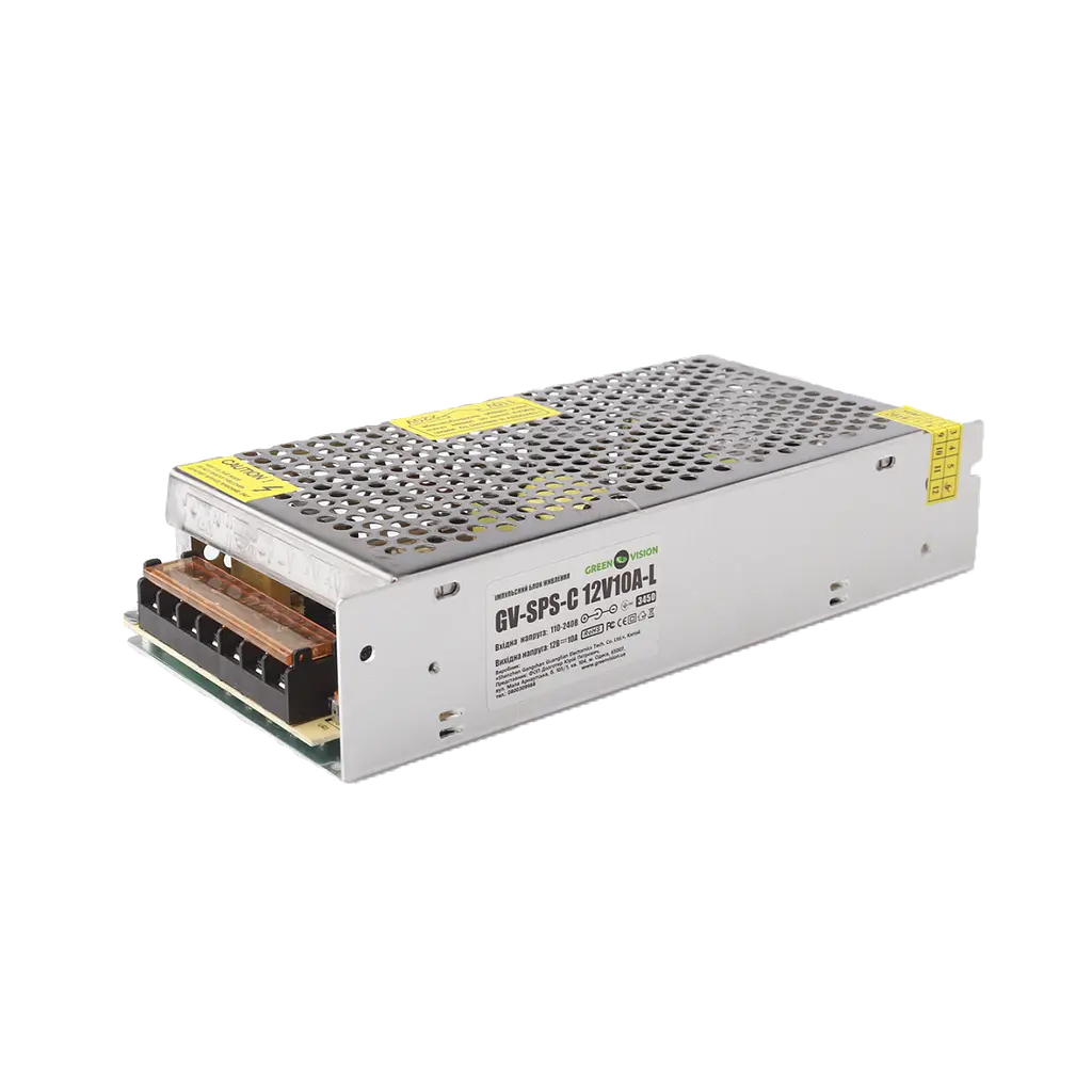 Імпульсний блок живлення GreenVision GV-SPS-C 12V10A-L 120W 199х98х42 мм