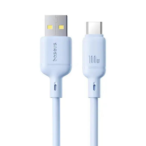 USB кабель Baseus Silky Series USB to Type-C 100W 1m синій P10377703313-00