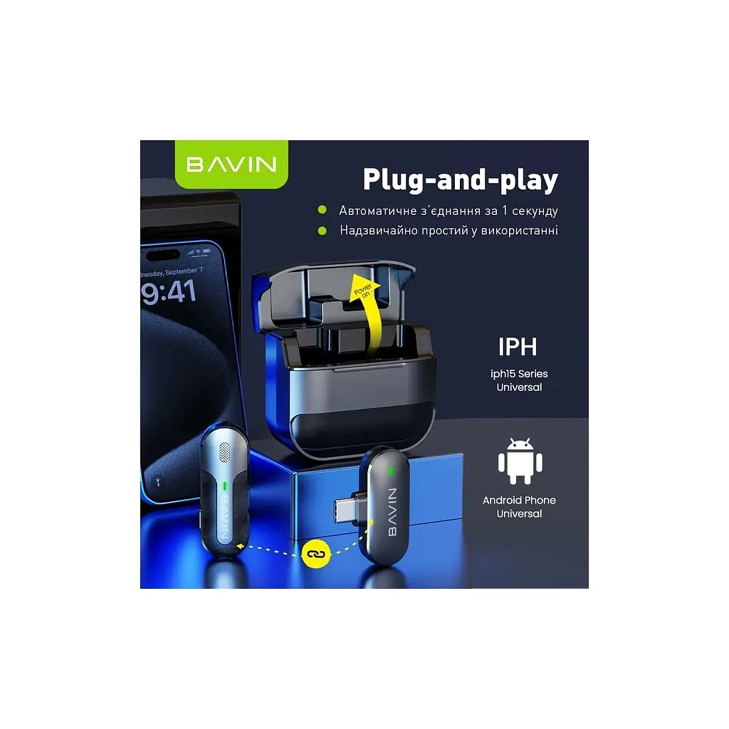 Мікрофон BAVIN MP-100 Type-C Black (H-MP-100 BK) - фото 6