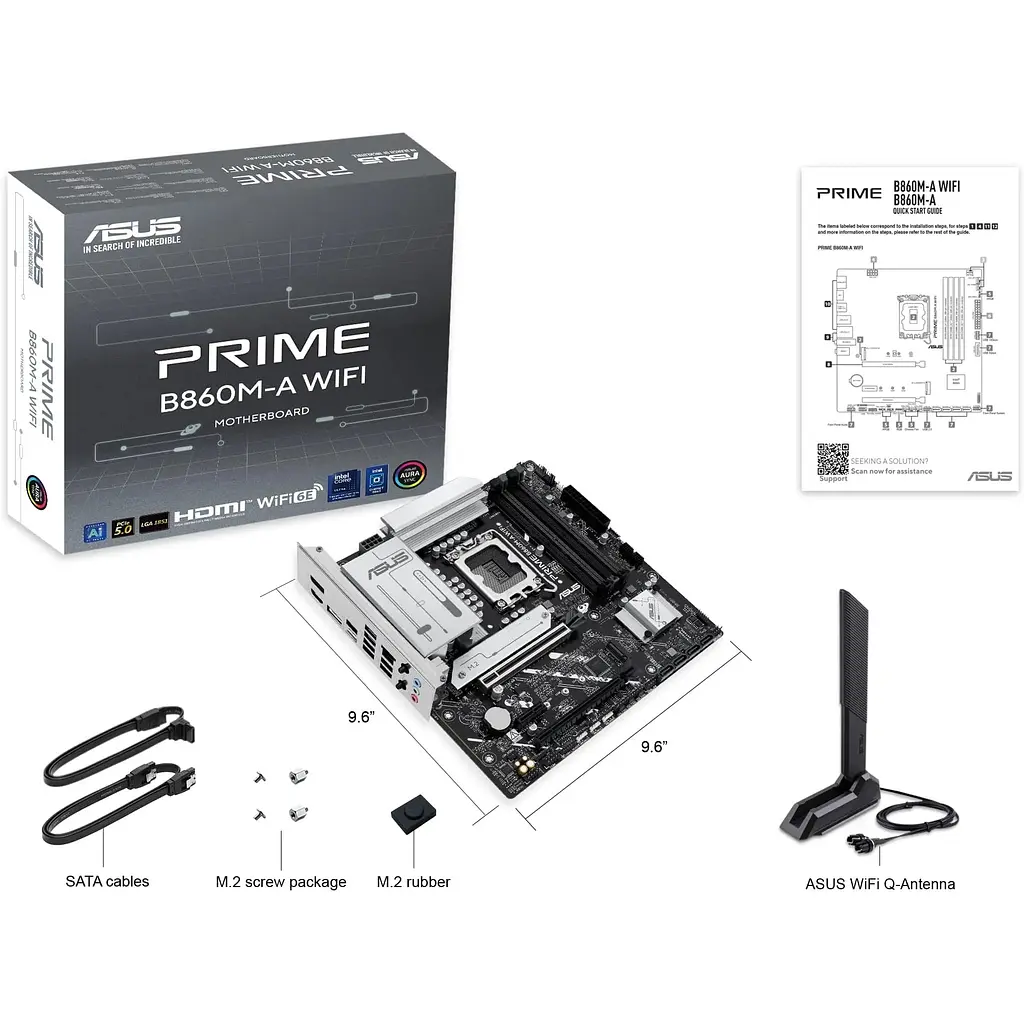 Материнская плата Asus Prime B860M-A WIFI s1851 B860 4xDDR5 M.2 DP HDMI Wi-Fi BT mATX - фото 2