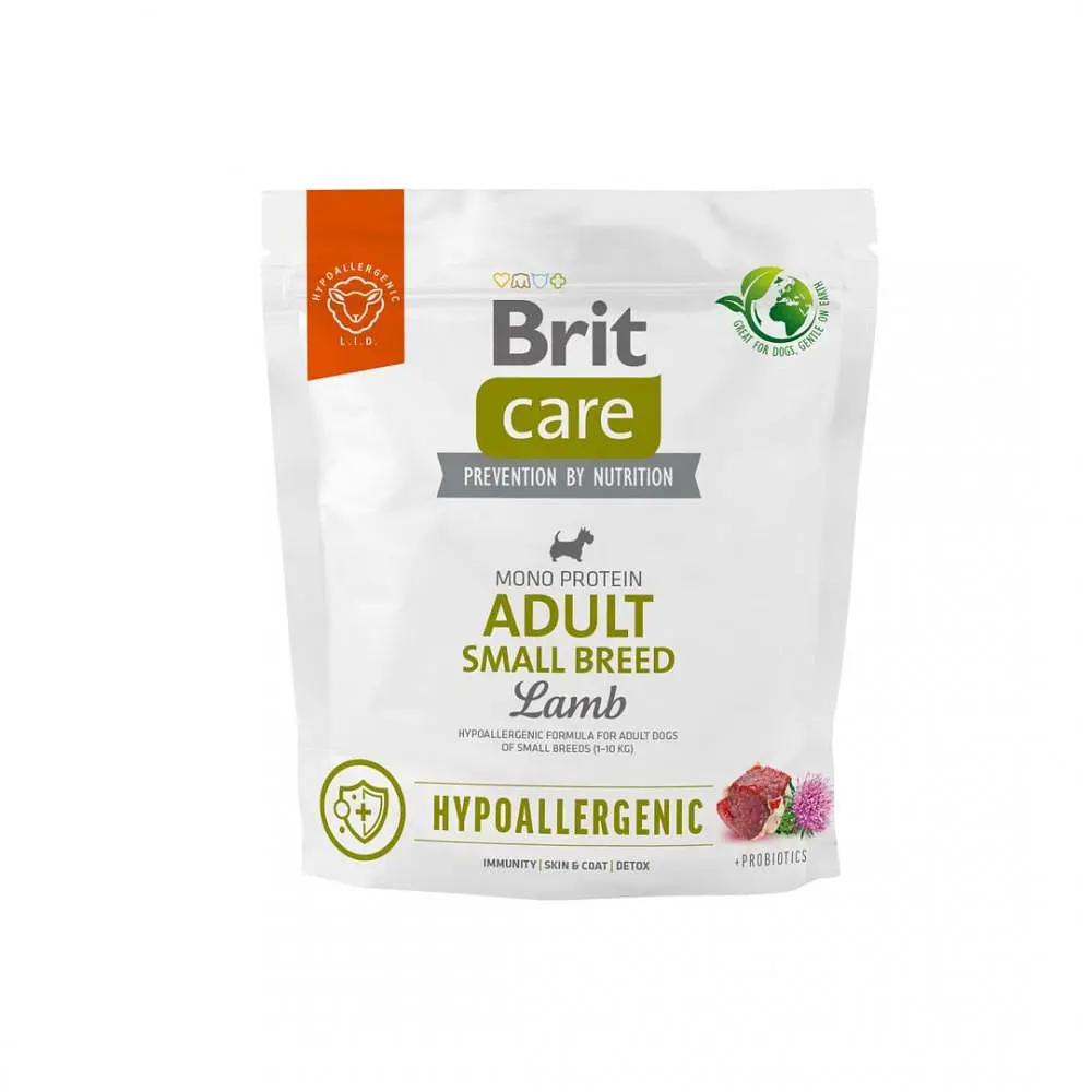 Сухий корм для собак малих порід Brit Care Dog Hypoallergenic Adult Small Breed гіпоалергенний з ягням 1 кг (арт.172649/566136)