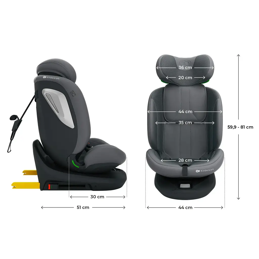 Автокрісло Kinderkraft i-Grow 2 Plus i-Size Grey (KCIGRO02GRYPL00) - фото 9