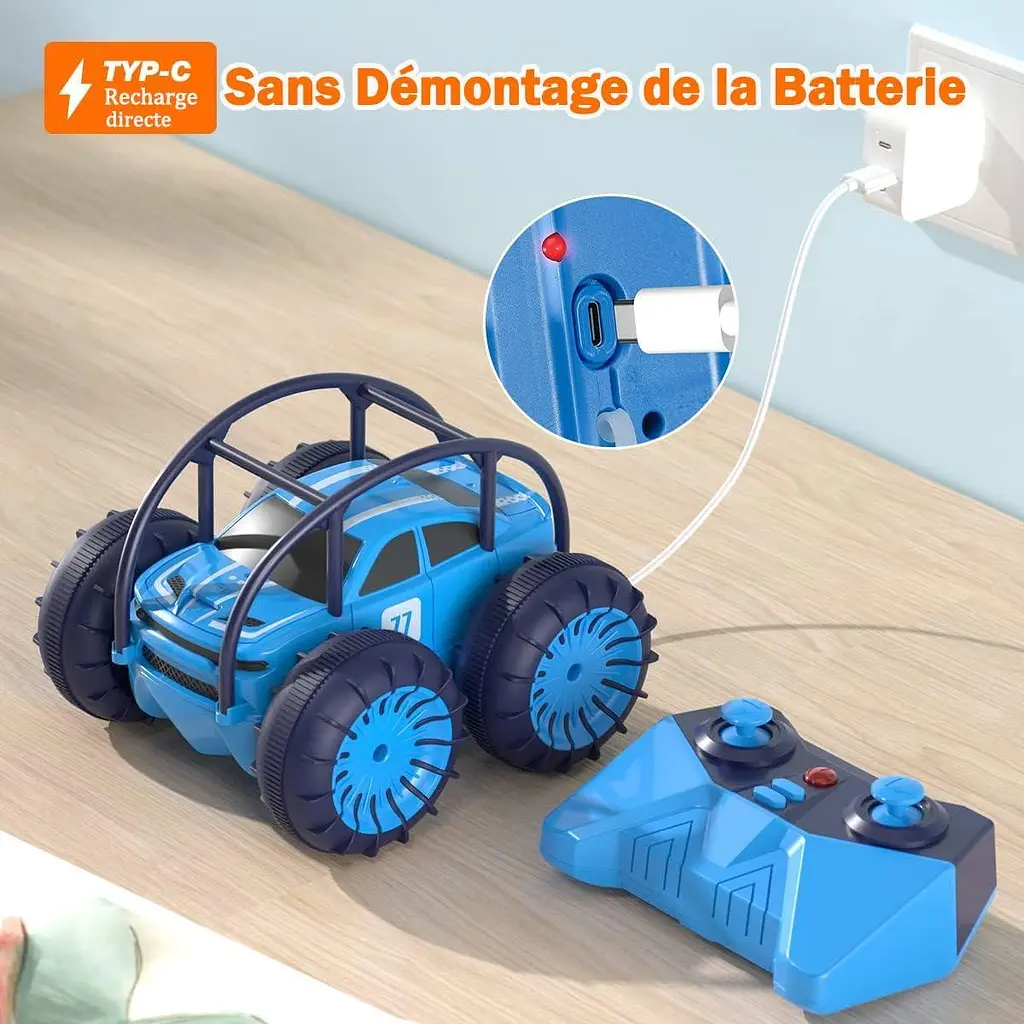 Автомобиль с дистанционным управлением MaxTronic, мгновенная зарядка амфибий, водонепроницаемый RC-кастер со светодиодной - фото 5