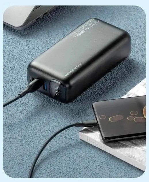 Портативний внешний аккумулятор XO PR200 30000 mAh 22W с дисплеем черный - фото 2