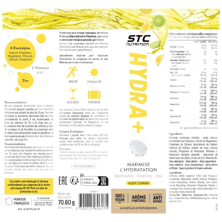 Ізотонік STC Nutrition Hydra + Citron 20 шипучих таблеток - фото 3