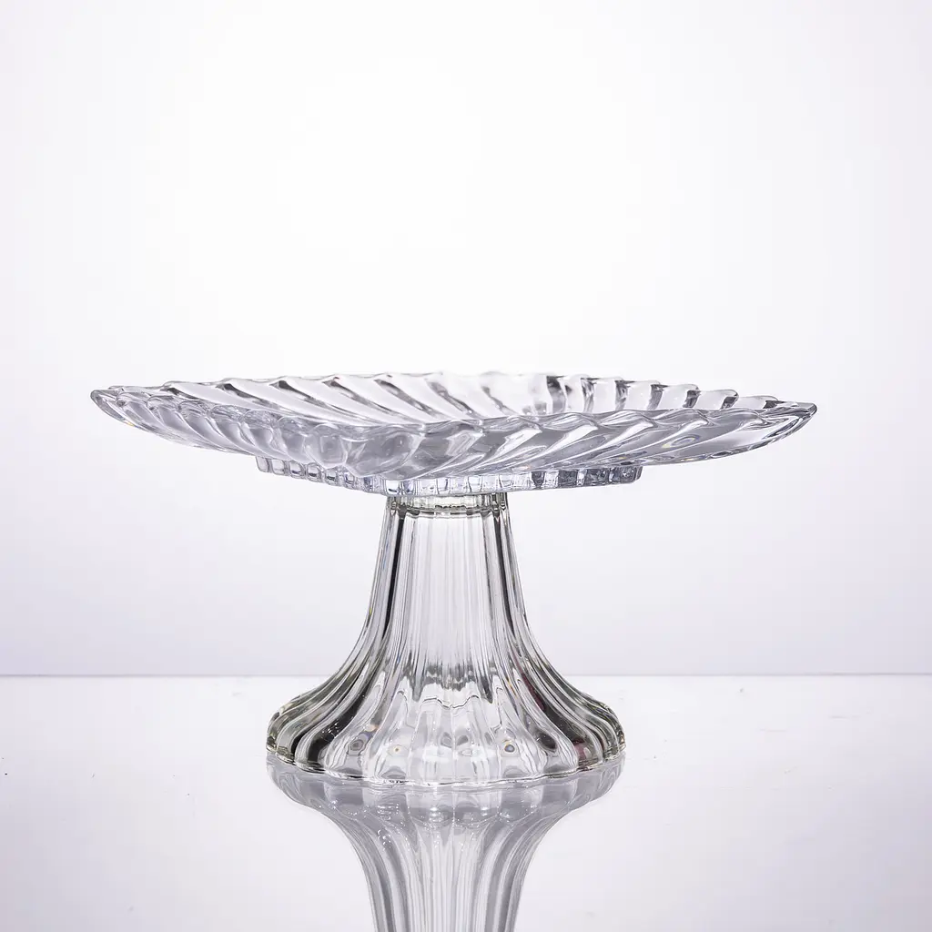 Тортовница стеклянная квадратная на ножке 16×16 см прозрачная для торта, десертов, сервировка стола Yiwu 64486-15 - фото 2