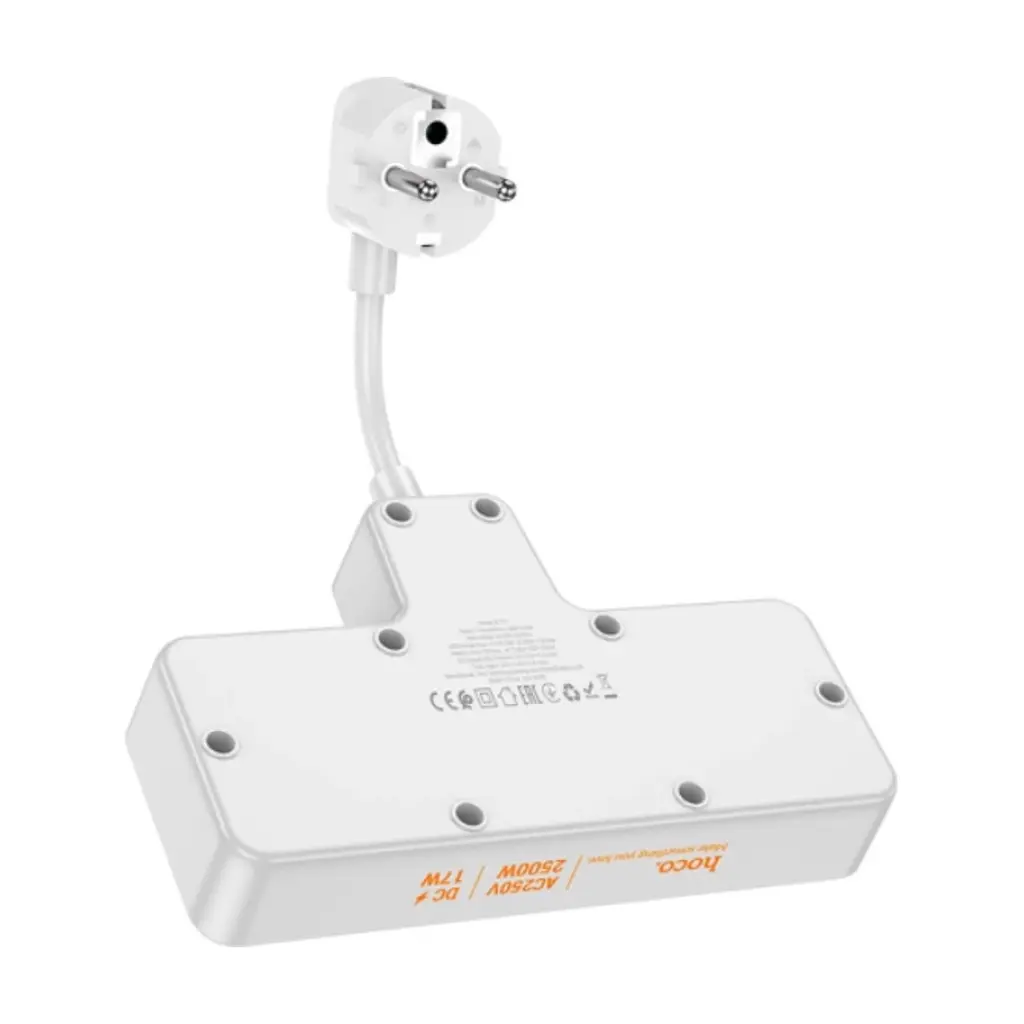 Мережевий фільтр живлення HOCO AC11A, 2 роз, 3 USB, USB-C, 17W, 1,5м Black (AC11AB) - фото 3