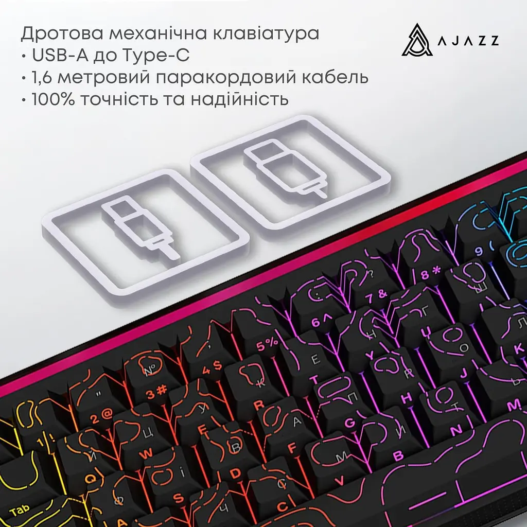 Клавиатура Ajazz NK68 Red switches Side Contour Black (NK68-R-S-B) - фото 8