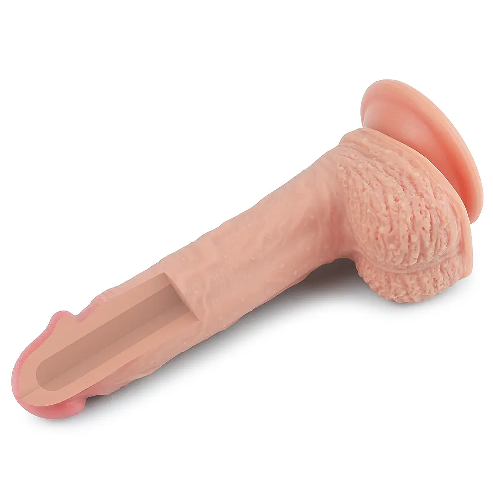 Фалоімітатор - Dual-Layered Silicone Cock 8.5" Flesh - фото 8