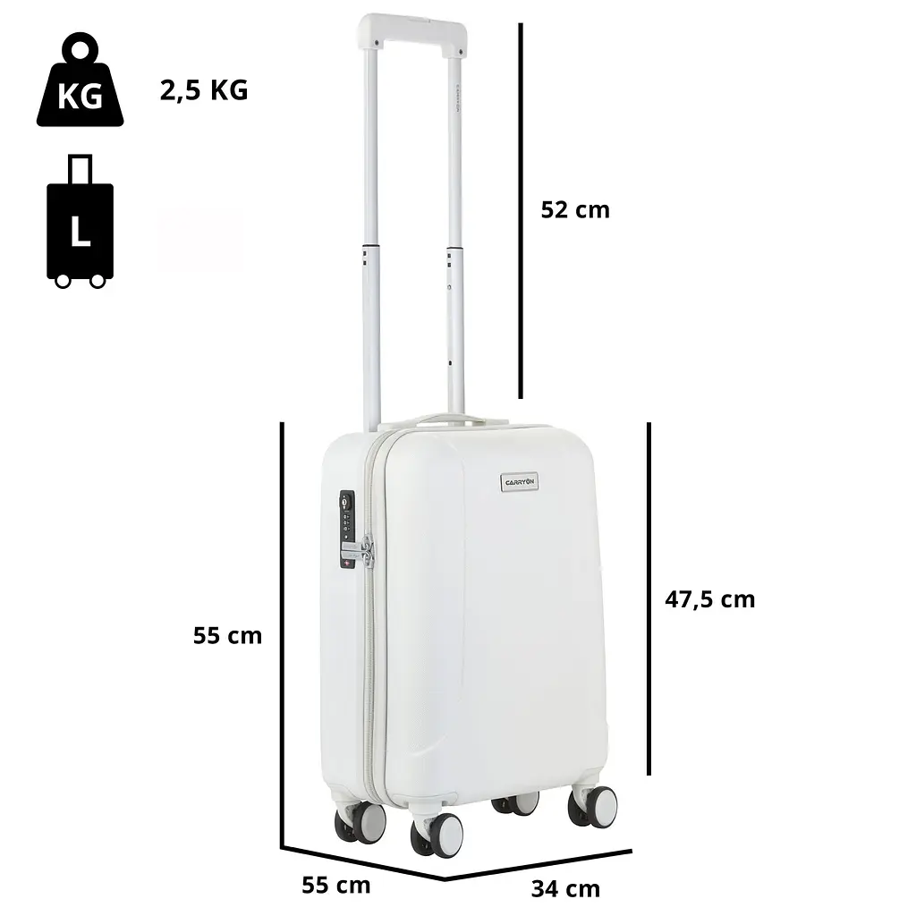 Валіза CarryOn Skyhopper (S) White (502422) - фото 4