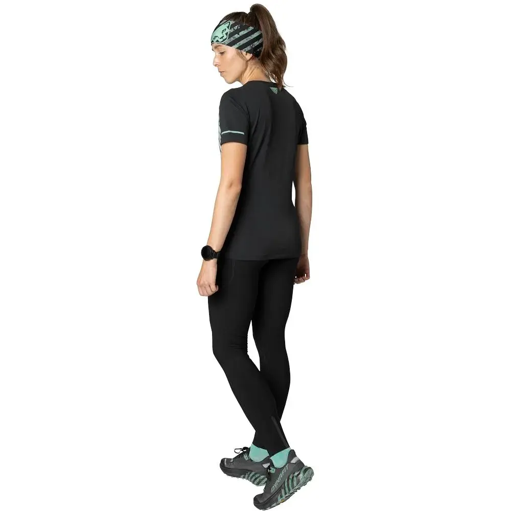 Футболка женская Dynafit Alpine 2 W S/S Tee S Черный-Зеленый - фото 3